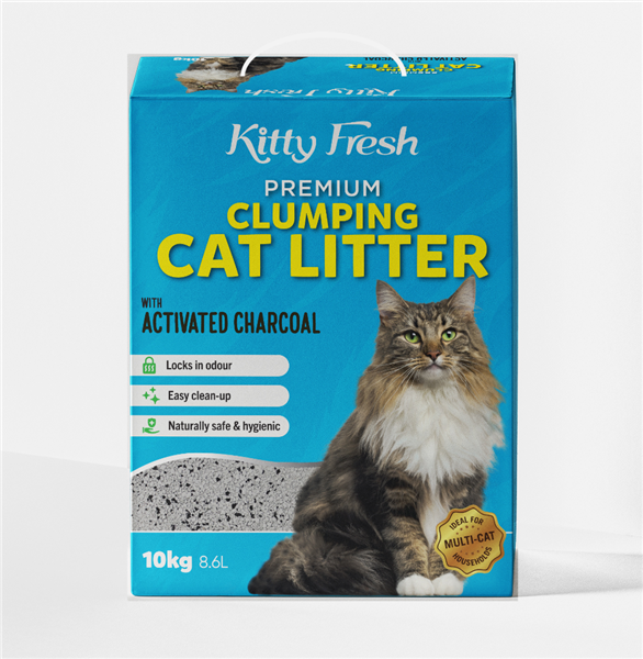 Kitty Fresh Litter Activated Charcoal 10kg Box Pet Naturals