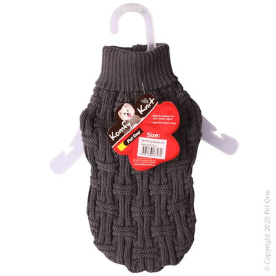 Pet One Apparel Dark Charcoal / 25cm Pet One Dog Coat Komfyknit Jumper Icelandic