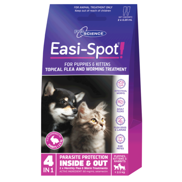 PetScience Grooming Aids PetScience Easi Spot Kitten Pups Topical flea and Worming Treatment 15mg x2