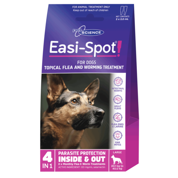 PetScience wormers PetScience Easi Spot for Large Dog Topical Flea and Worming Treatment 240mg x 2