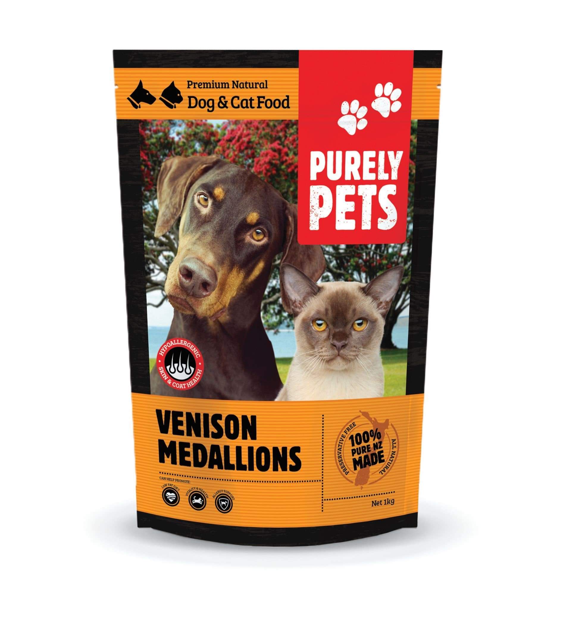 Purely Pets Frozen Food Purely Pets Venison Medallions 1kg