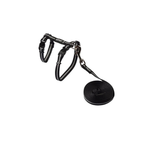 Rogz Harnesses / Haltis Black Rogz Cat Harness and Lead Small 11 mm
