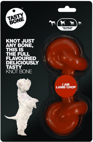 Tasty Bone Treats Lamb Chop Tasty Bone Knotted Dog Chew Toy