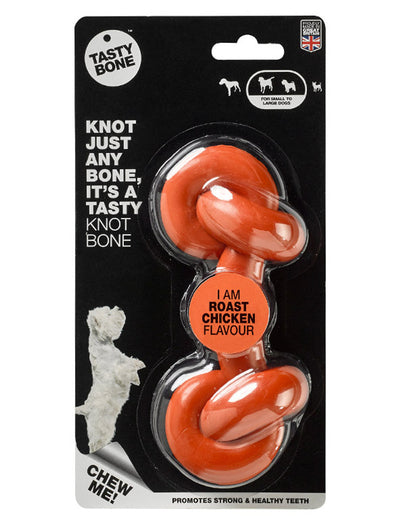 Tasty Bone Treats Roast Chicken Tasty Bone Knotted Dog Chew Toy