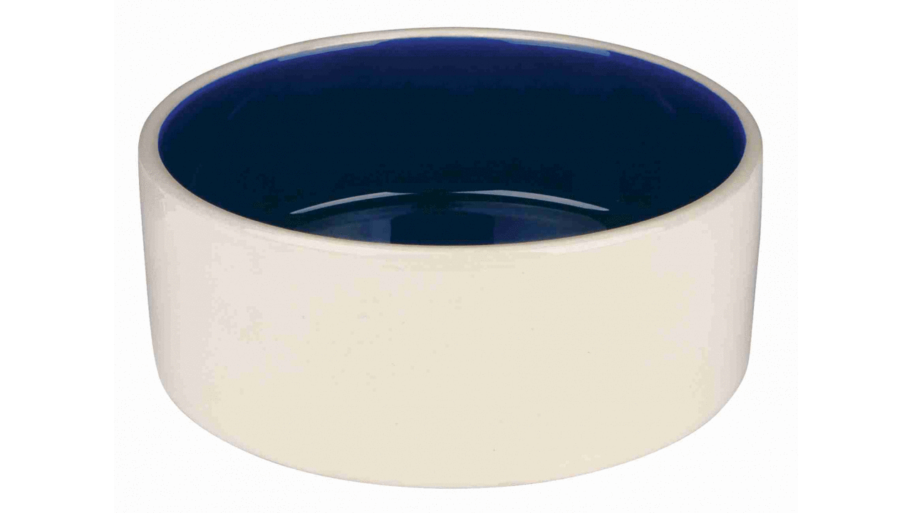 TRIXIE bowls Stoneware Bowl Cream/Blue