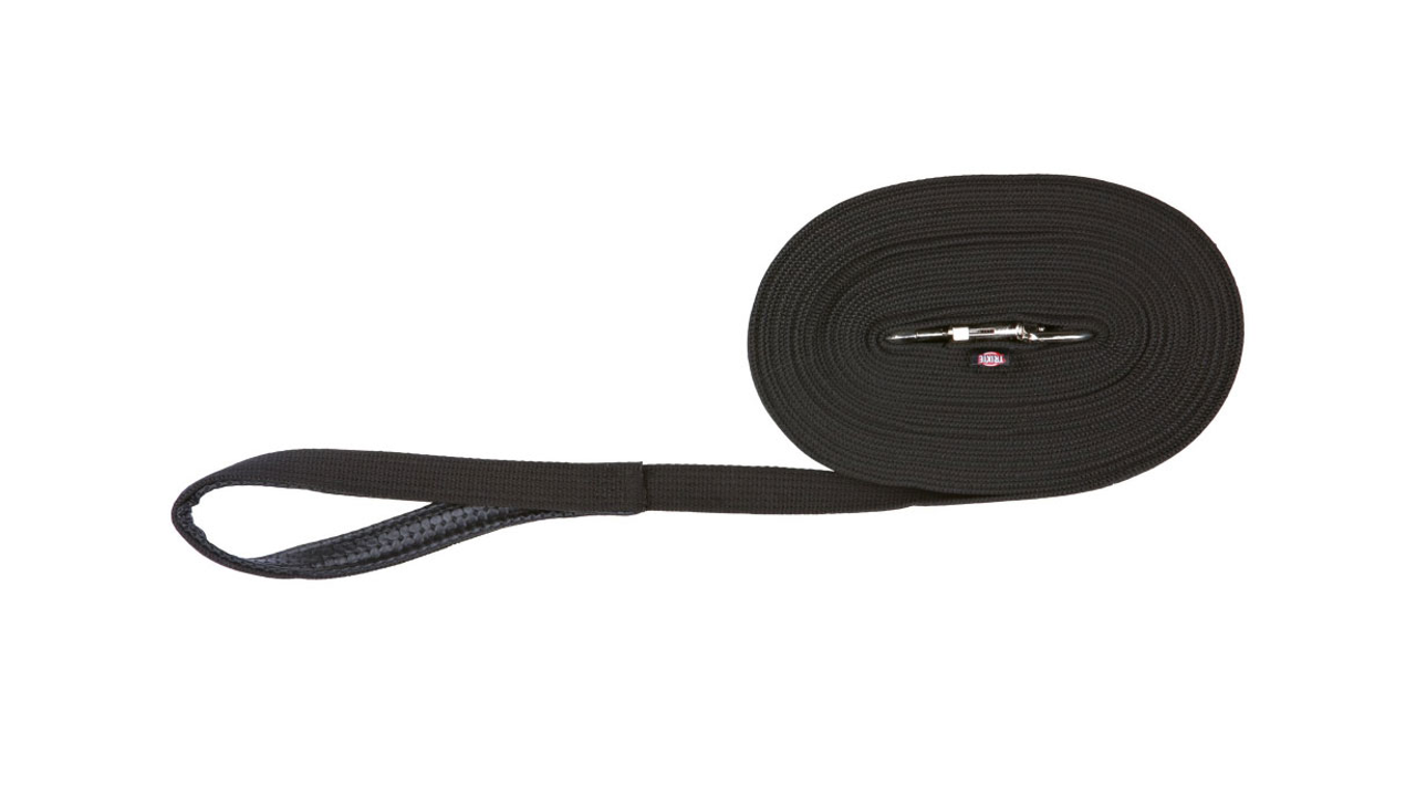 TRIXIE Collars / Leads Tracking Leash 10m x 20mm flat strap - Black