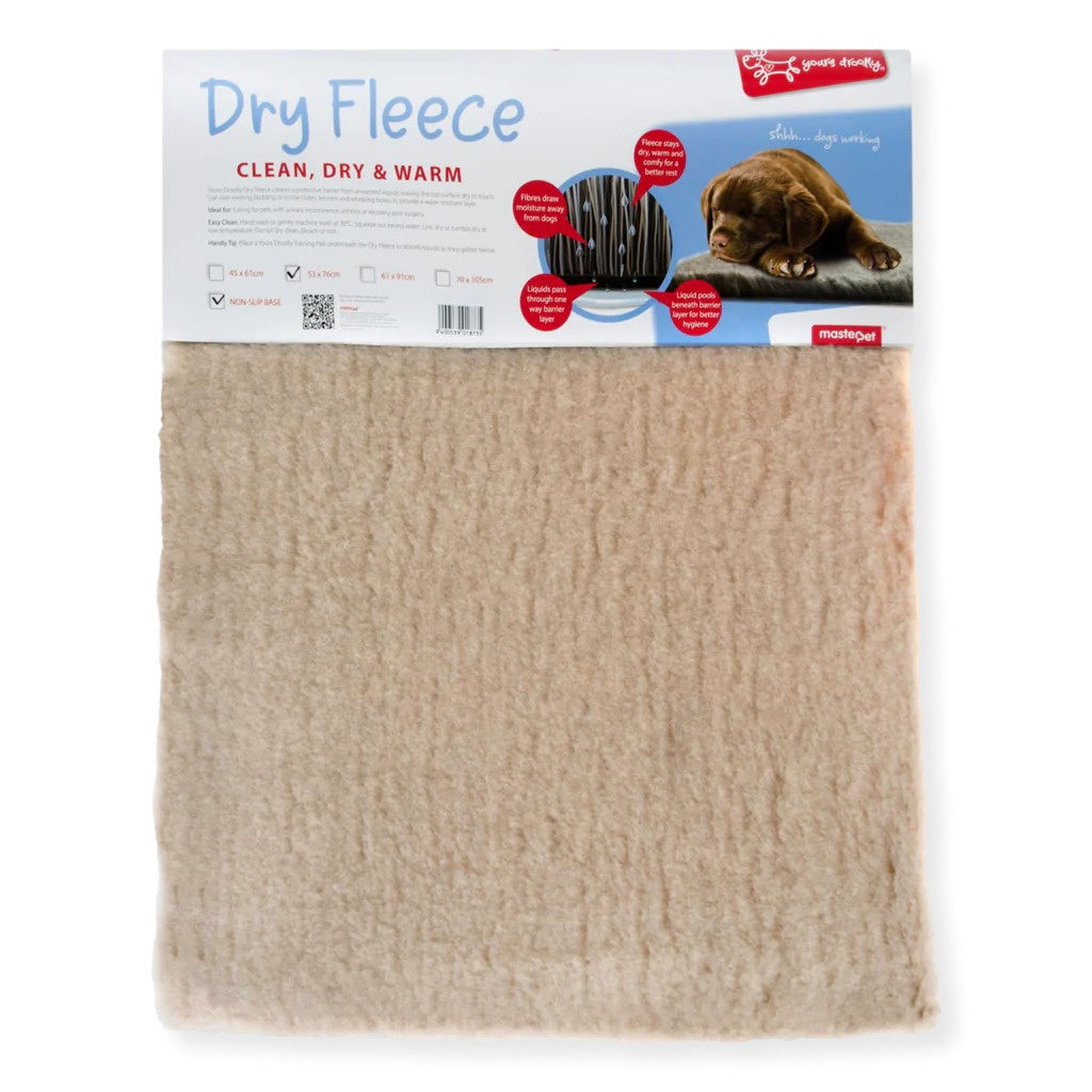 Yours Droolly Beds Yours Droolly Superfleece Dry Bed Beige