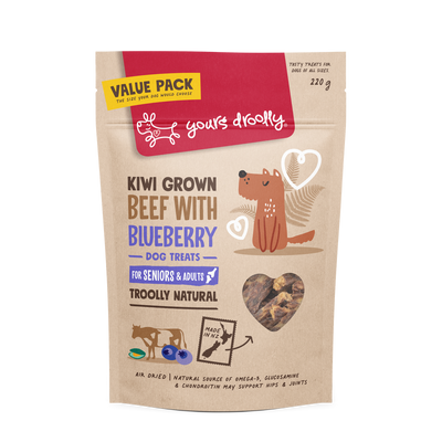 Yours Droolly Treats Yours Droolly Senior Beef with Blueberry Dog Treats 220g