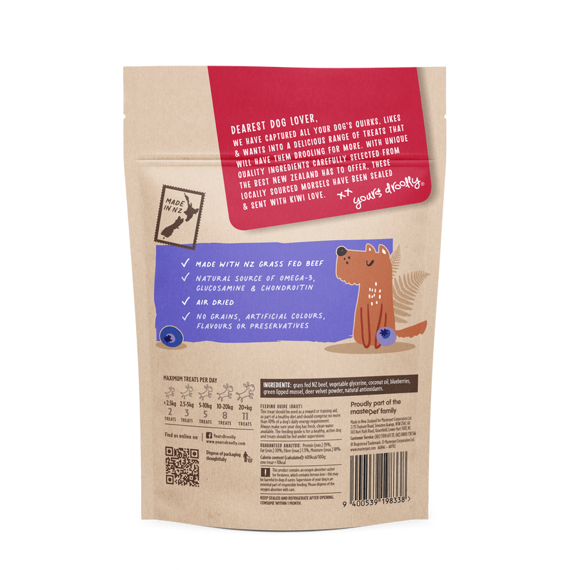 Yours Droolly Treats Yours Droolly Senior Beef with Blueberry Dog Treats 220g