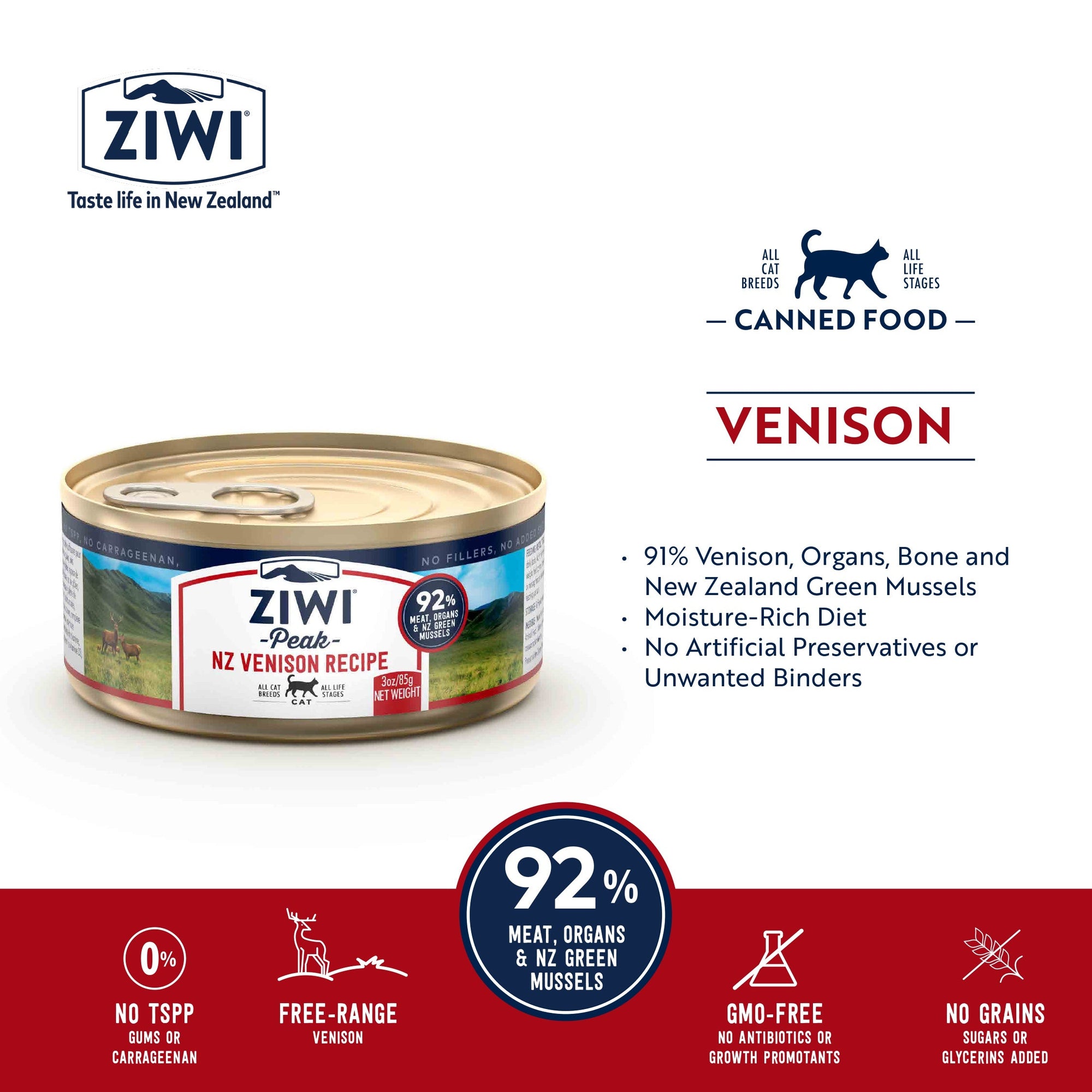 Ziwi Peak Canned Food Ziwi Peak Cat Venison Tin 85g
