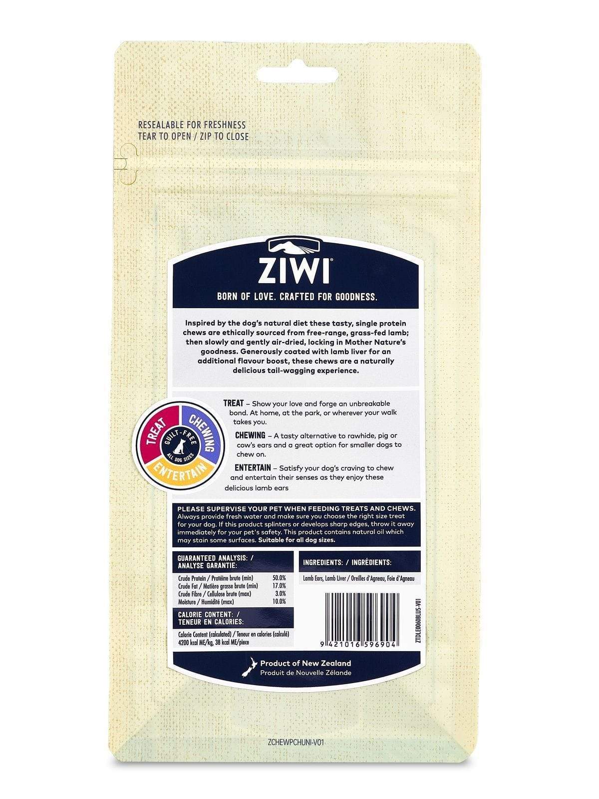 Ziwi Peak Treats Ziwi Peak treats Lamb Ears 60g